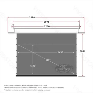 Màn chiếu âm trần quang học VIVIDSTORM VPCLALR110H 110 inch – Chiếu xa