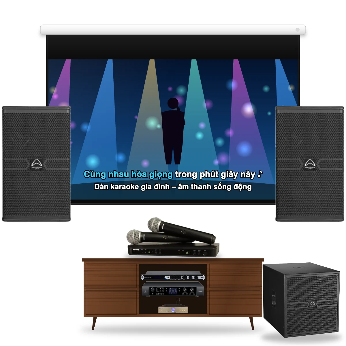 Dàn Karaoke Karaoke Reference R2 – Wharfedale Anglo E312 + Sub E18B