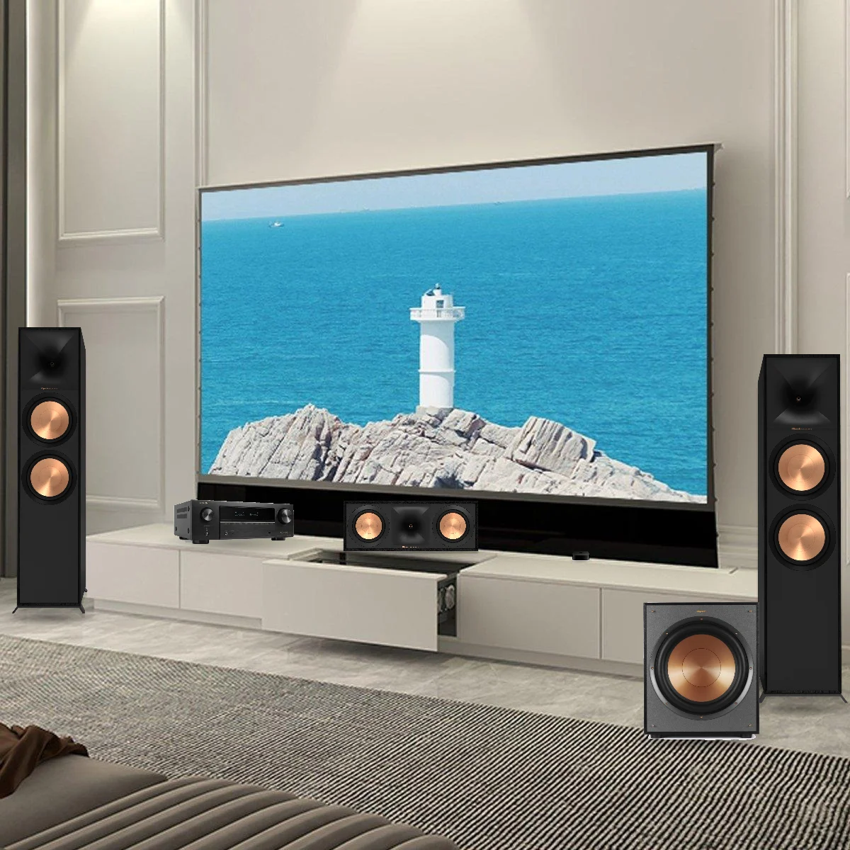 Dàn Xem Phim Klipsch Entry K1 – Denon AVR-X1800H + Klipsch R-800F 5.1.2
