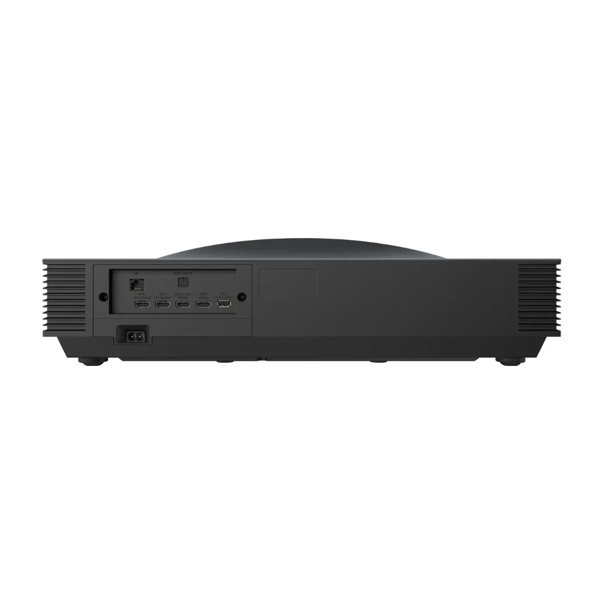 Mặt sau máy chiếu Hisense PX4-PRO với cổng HDMI 2.1, eARC, USB và LAN