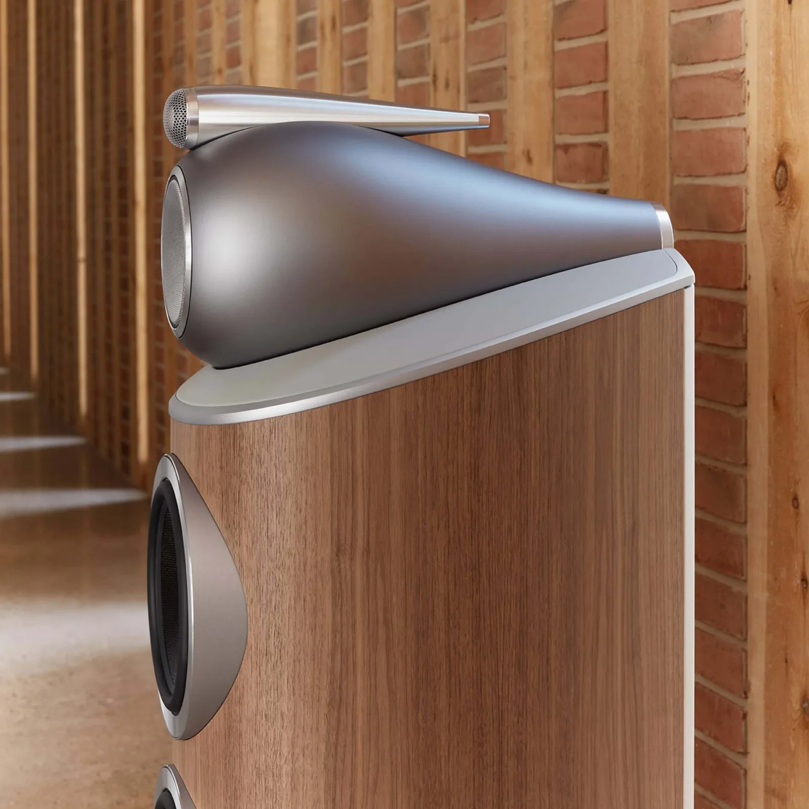 802 D4 bản Óc chó mờ (Satin Walnut) – thùng cong và đầu Turbine Head