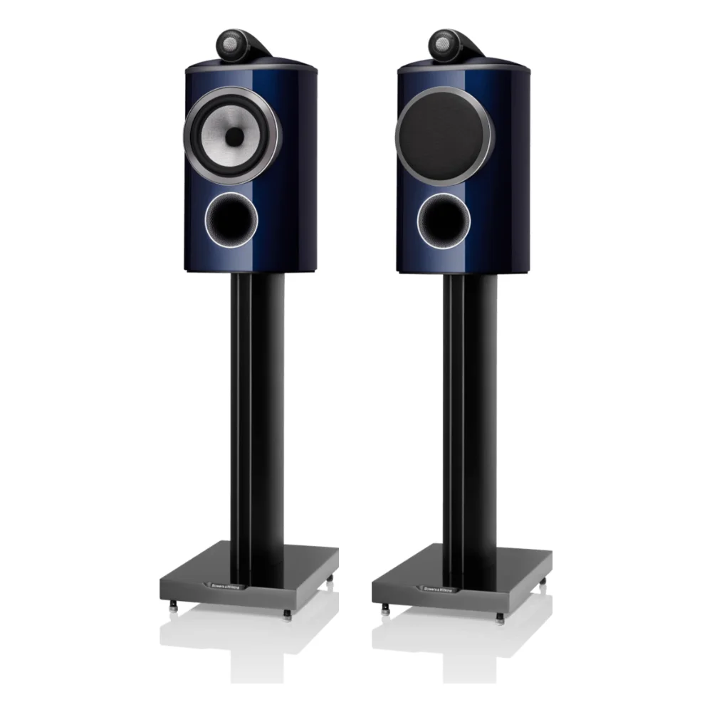 Cặp loa Bowers & Wilkins 805 D4 Signature Xanh Midnight ánh kim (Midnight Blue Metallic) – 1 loa có lưới che, 1 loa không lưới