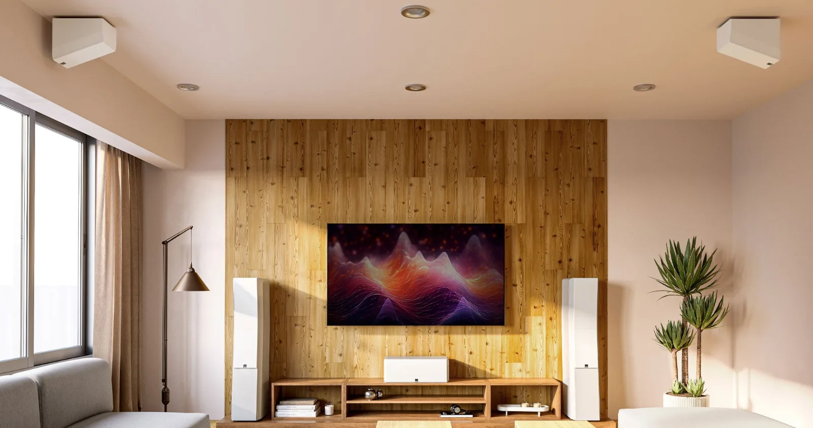 SVS Ultra Evolution Elevation gắn tường làm loa Dolby Atmos trong phòng khách