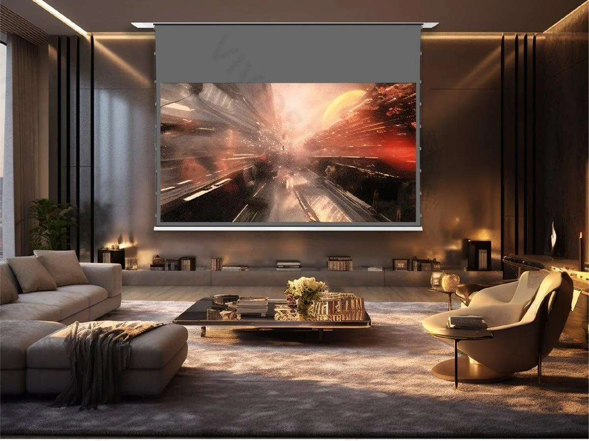 Màn chiếu âm trần VIVIDSTORM PHANTOM Obsidian ALR – lắp đặt thực tế