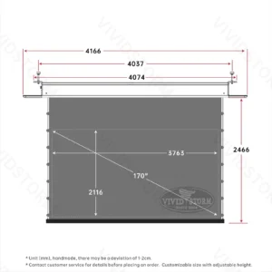 Màn chiếu âm trần VIVIDSTORM PHANTOM Obsidian ALR – bản vẽ kích thước 170 inch
