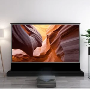 Màn chiếu để sàn UST VIVIDSTORM S PRO ALR – đặt trên sàn phòng khách, không khoan tường
