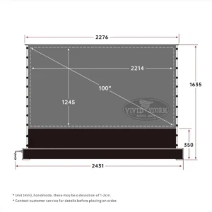 Màn chiếu để sàn UST VIVIDSTORM S PRO ALR – bản vẽ kích thước 100 inch