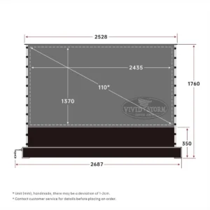Màn chiếu để sàn UST VIVIDSTORM S PRO ALR – bản vẽ kích thước 110 inch