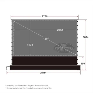 Màn chiếu để sàn UST VIVIDSTORM S PRO ALR – bản vẽ kích thước 120 inch