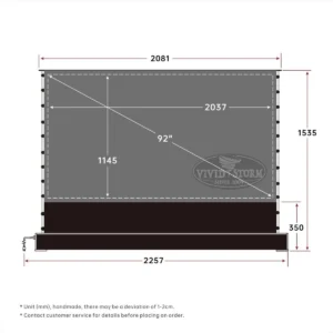 Màn chiếu để sàn UST VIVIDSTORM S PRO ALR – bản vẽ kích thước 92 inch