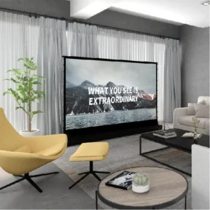 Màn chiếu điện để sàn VIVIDSTORM S White Cinema P – phòng khách