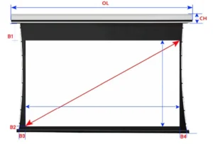 Màn chiếu Tab-Tension DALITE khi hạ xuống