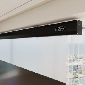 Màn chiếu điện UST VIVIDSTORM PRO Slimline ALR – cận cảnh hộp nhôm mảnh