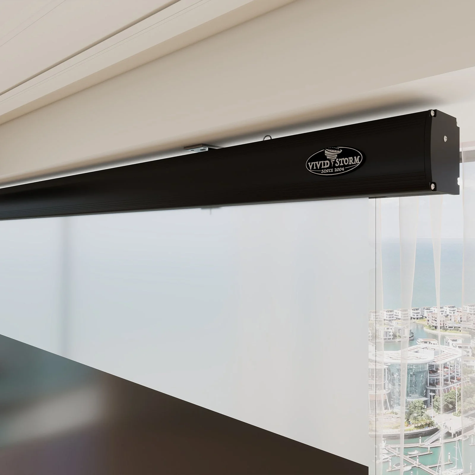 Màn chiếu điện UST VIVIDSTORM PRO Slimline ALR – hộp nhôm mảnh treo tường