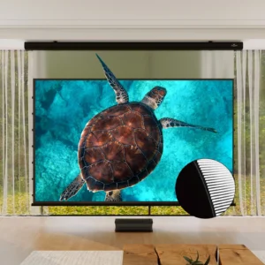 Màn chiếu điện UST VIVIDSTORM PRO Slimline ALR – vỏ đen, viền trên trong suốt