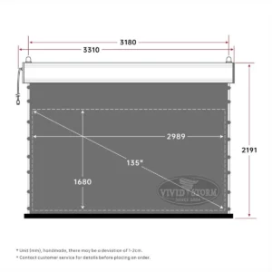 Màn chiếu điện căng tab VIVIDSTORM ALR Slimline – bản vẽ kích thước 135 inch