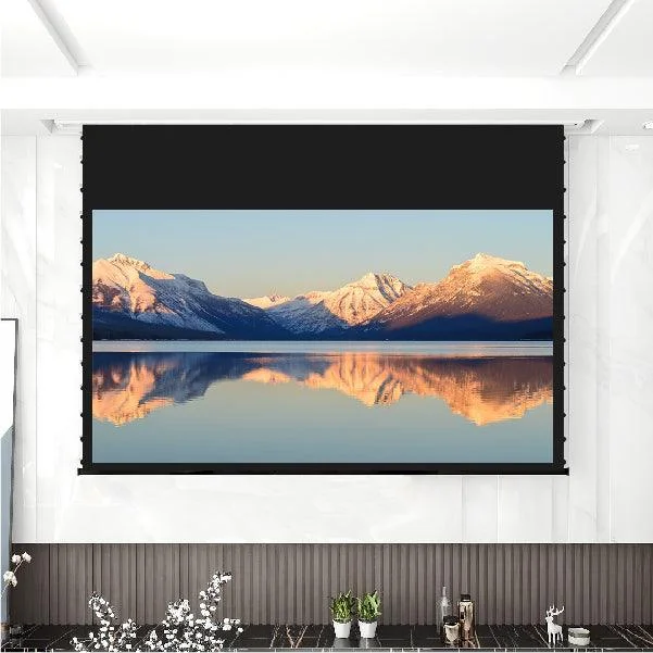 Màn chiếu điện căng tab VIVIDSTORM White Cinema P Slimline – phòng khách hiện đại