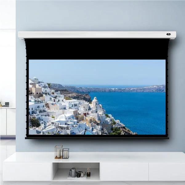 Màn chiếu điện căng tab VIVIDSTORM White Cinema Slimline – không gian lắp đặt thực tế