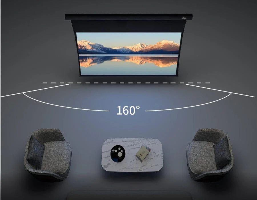 Màn chiếu điện căng tab VIVIDSTORM White Cinema Slimline – góc nhìn rộng cho cả gia đình