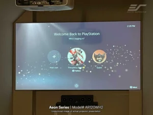 Màn chiếu khung cố định Elite Screens Aeon CineWhite UHD-B – phòng chiếu thực tế