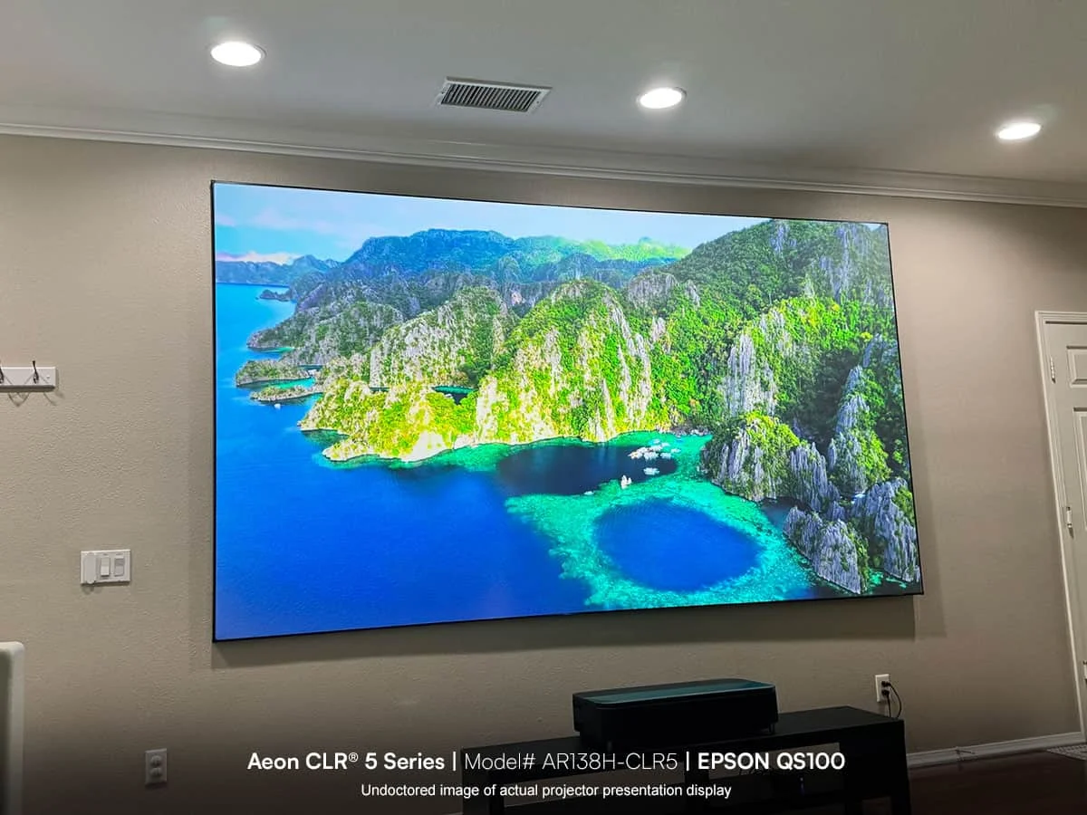 Màn chiếu khung cố định Elite Screens Aeon CLR 5 – không gian lắp đặt thực tế