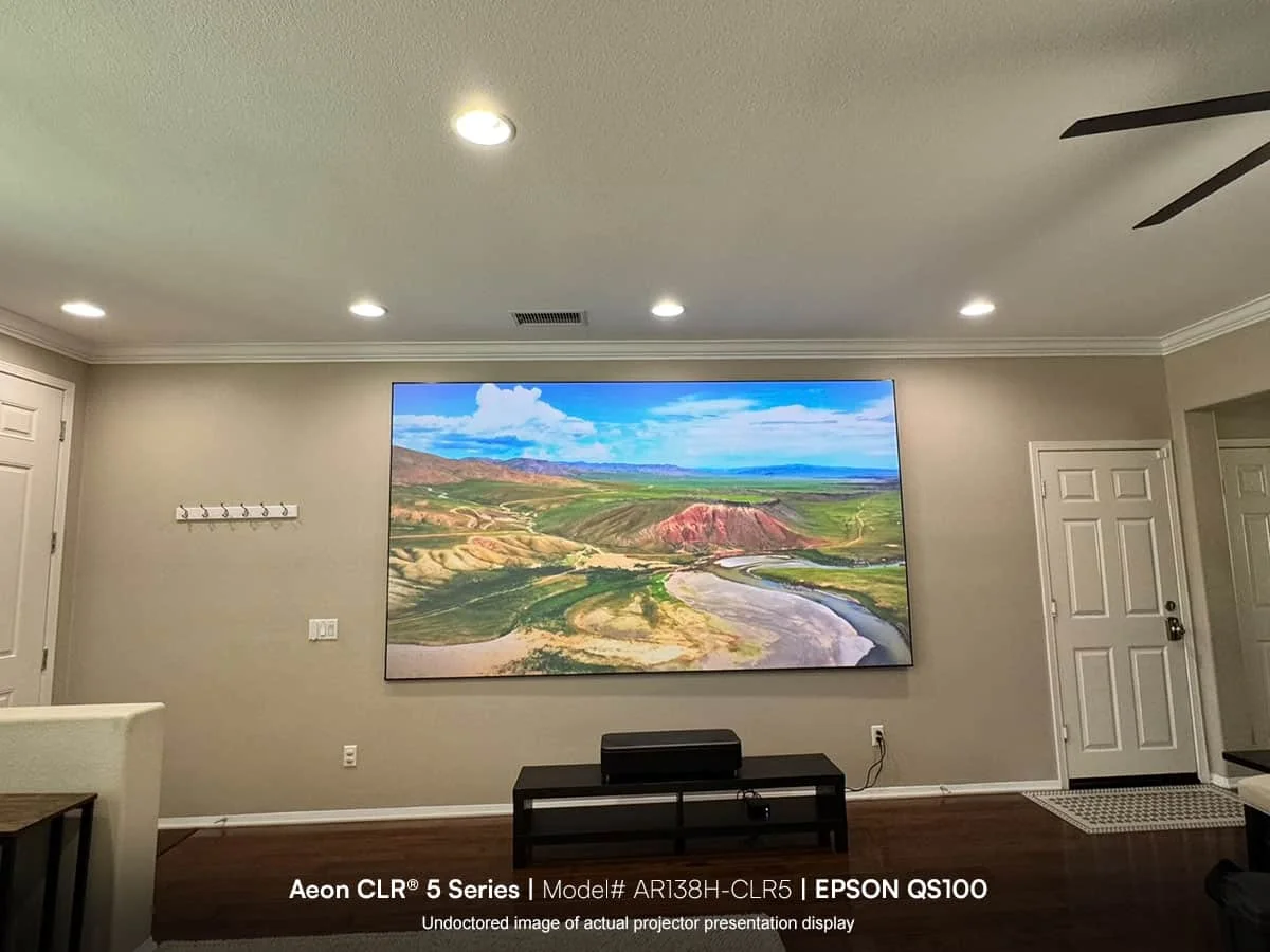 Màn chiếu khung cố định Elite Screens Aeon CLR 5 – xem phim trong phòng khách