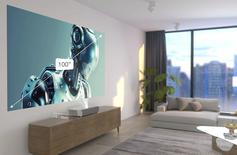 Máy chiếu Optoma CinemaX D2+ chiếu 120 inch trong phòng khách