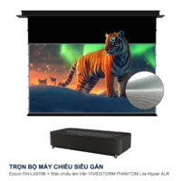 Trọn bộ máy chiếu siêu gần Epson EH-LS970B + màn chiếu âm trần VIVIDSTORM PHANTOM Lite Hyper ALR 150 inch