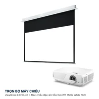 Trọn bộ máy chiếu ViewSonic LX750-4K + màn chiếu điện âm trần DALITE Matte White