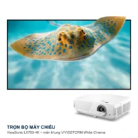 Trọn bộ máy chiếu ViewSonic LX750-4K + màn chiếu khung VIVIDSTORM White Cinema