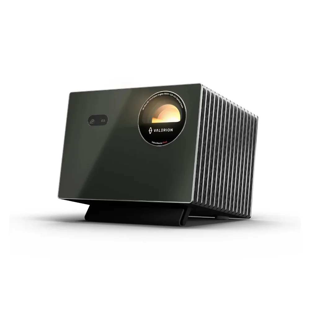 Máy chiếu Valerion VisionMaster Pro2 màu đen, nhìn chéo