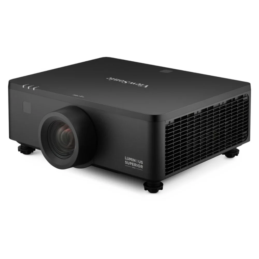 Máy chiếu ViewSonic LS950-4K – thân máy đen, nhìn chéo trái
