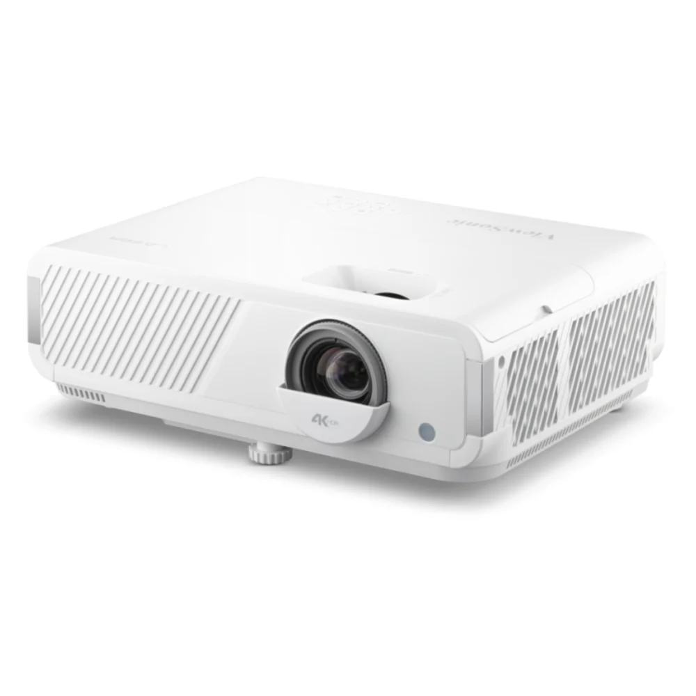 Máy chiếu ViewSonic LX720-4K – thân máy trắng, nhìn chéo trái