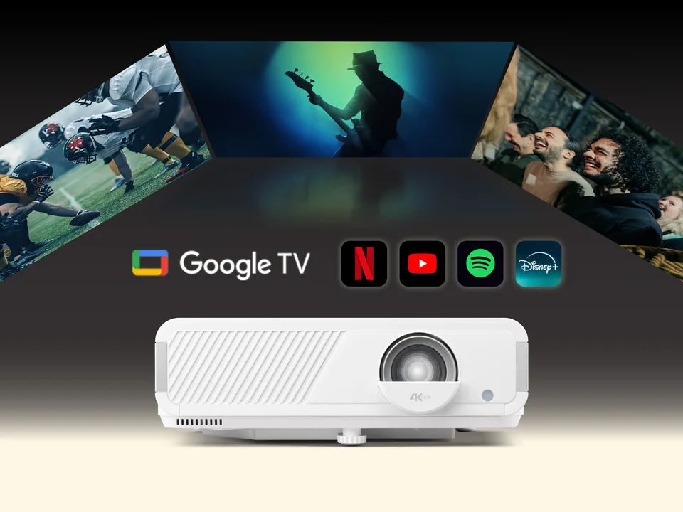 Google TV tích hợp trên ViewSonic LX750-4K với Netflix, YouTube, Disney+